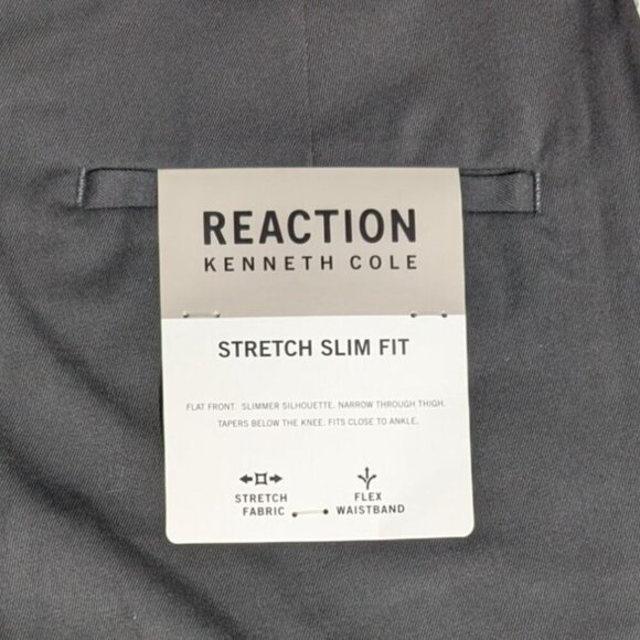 Kenneth Cole Reaction Mens Stretch Slim Fit Pants Size 32W X 30L Black - Picture 4 of 11